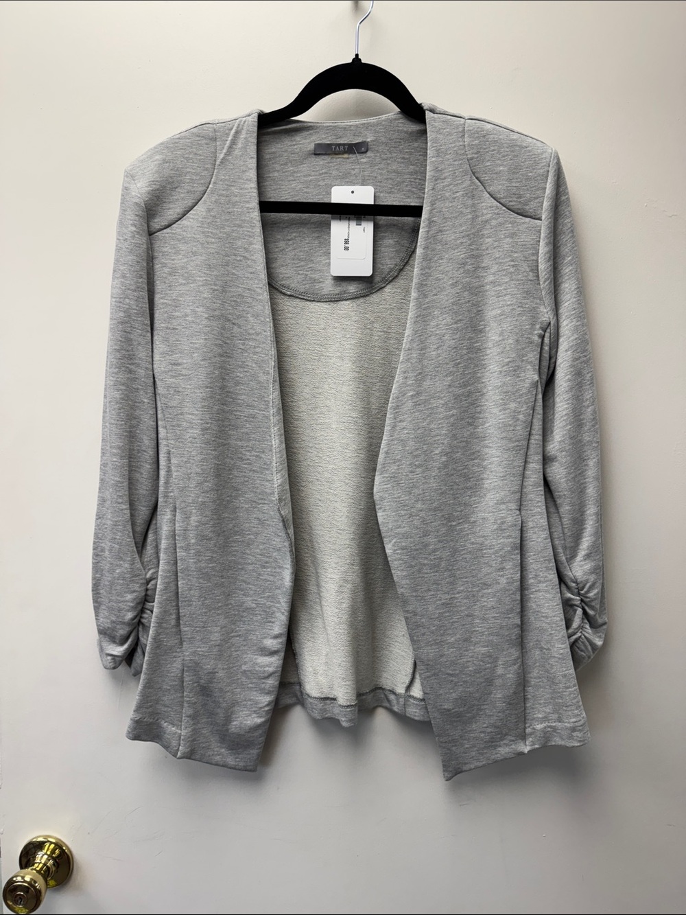 Tart Light Gray Open Drape Cardigan